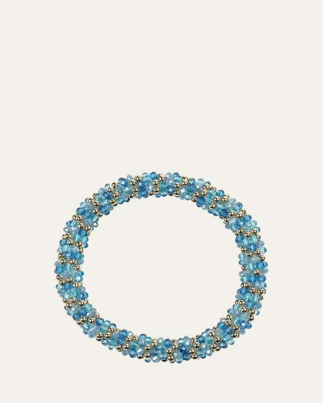 14K Yellow Gold, Zircon and Topaz Bead Bracelet